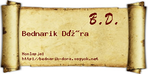 Bednarik Dóra névjegykártya